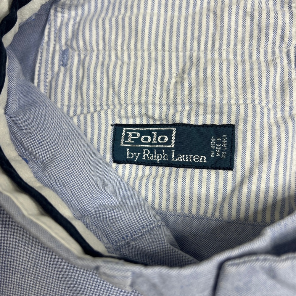 Polo Ralph Lauren Mens 38 Blue Oxford Cotton 867 Trade Mark 15 Shorts Flat Front - Picture 3 of 8